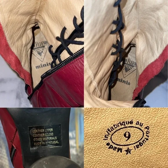 John Fluevog Mini Sugar Knee-High Lace-Up Boots Wine Black 9 GUC - Picture 8 of 11